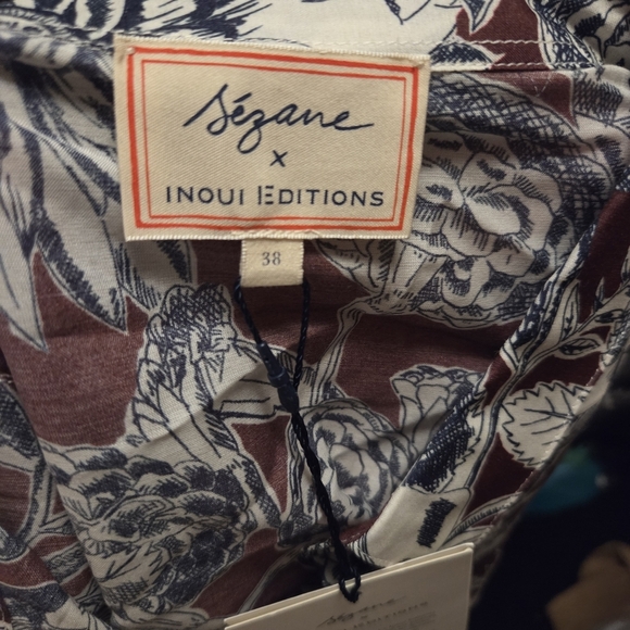 Sezane x Inoui Editions Pierro Shirt in Abelard Prune size 38 NWT - Picture 8 of 11